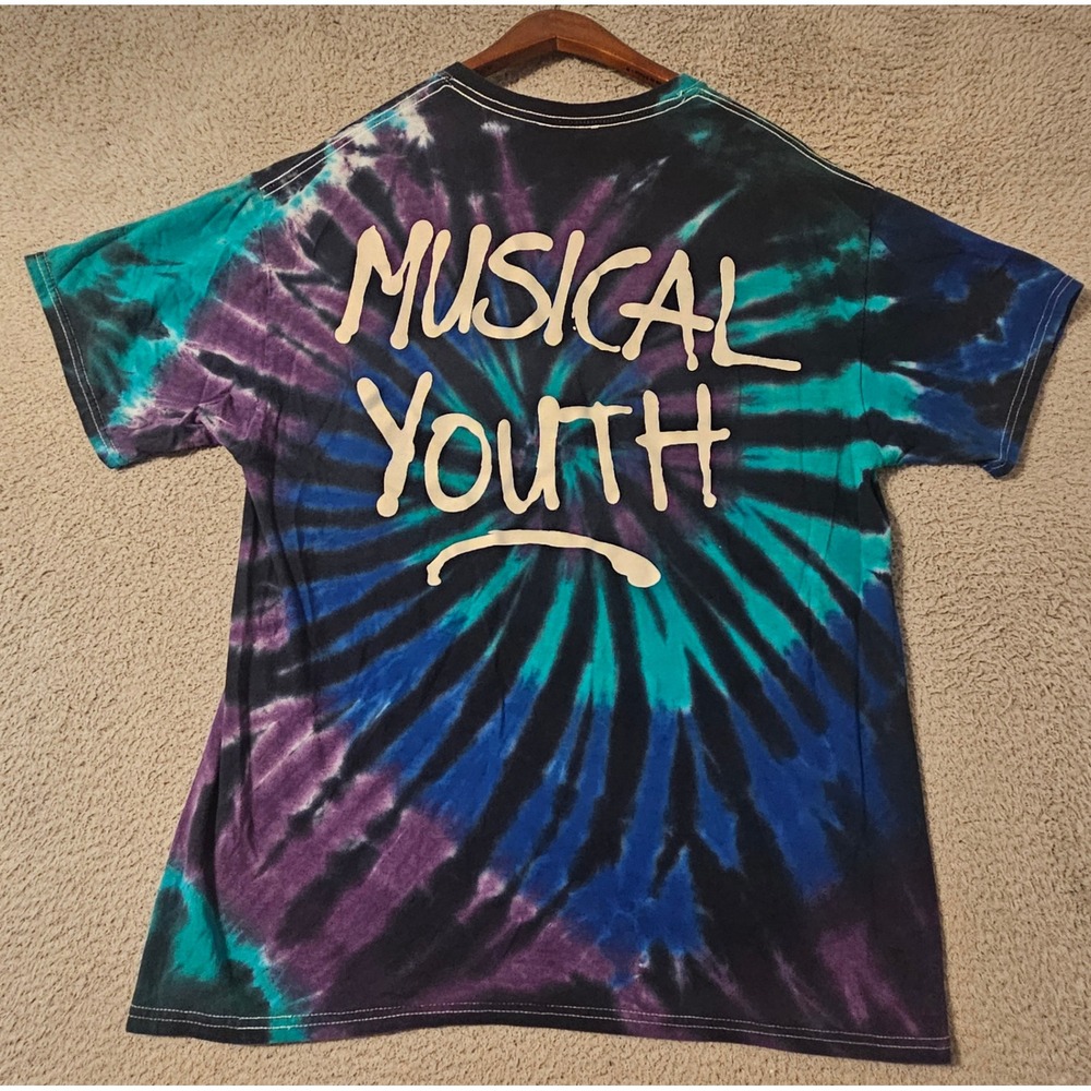Milkcrate Athletics Musical Youth Tie Dye T-Shirt Mens Large Purple Teal Blue
